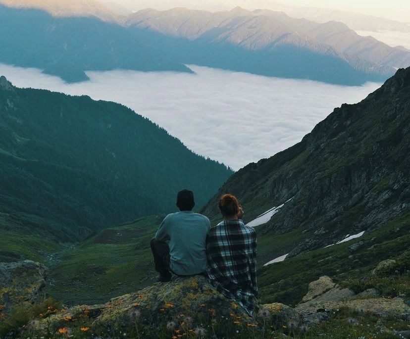 Couple looking over the Buxton hills