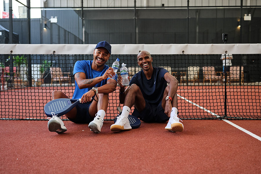 Sir Mo Farah on the tennis court
