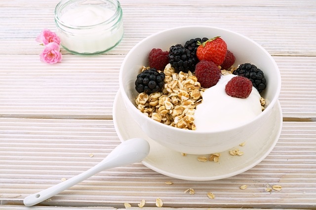 bowl of berries and granola