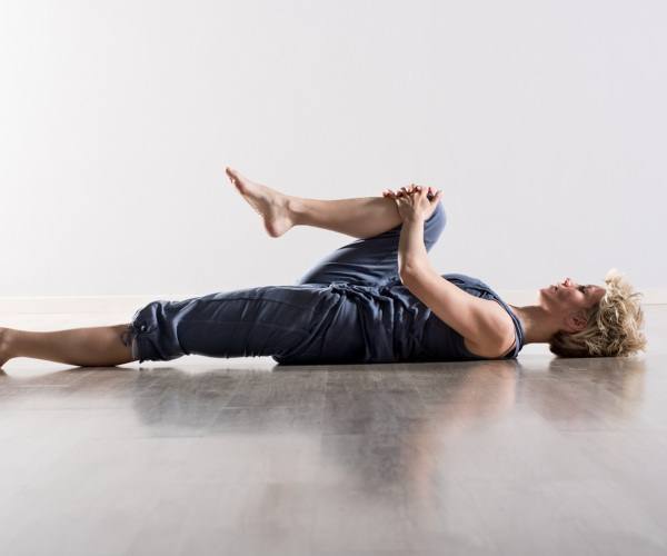 Lying down sales calf stretch