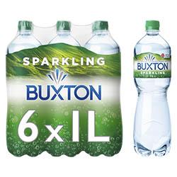 Buxton Sparkling Natural Mineral Water Bottle 6 x 1L Pack