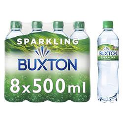 Buxton Sparkling Natural Mineral Water Bottle 8 x 50cl Pack