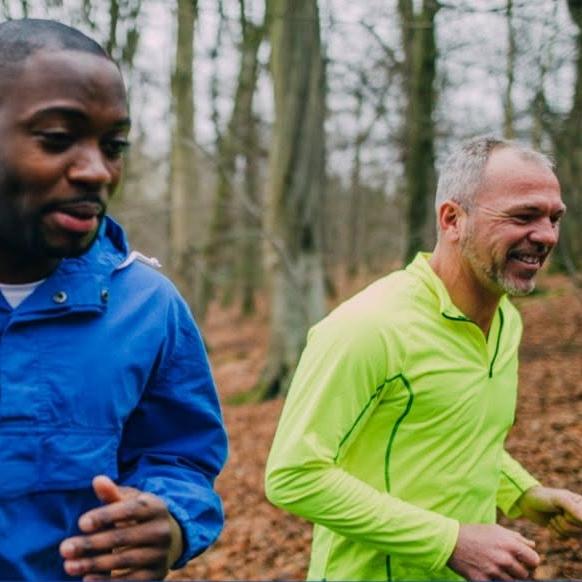 two men are running